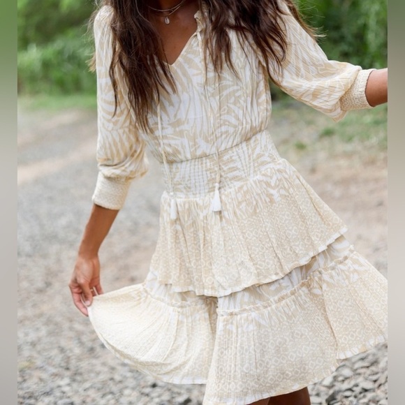 Anthropologie Patrons Of Peace Baby Mini Dress Tiered Ruffle Stretched - Picture 1 of 10